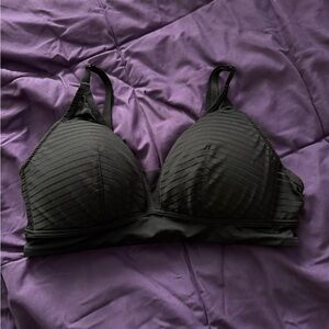 Auden Black Ribbed Wireless Bra